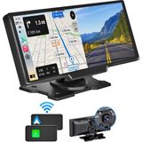 Android Auto Monitör 1080P Tüm Araçlara Uyumlu 10.26 Inç Ekran Yansıtma | Ses Kontrol Ön-Arka Kamera - Siyah