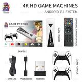Android Game Tv Stick 4K 64 Gb Remote Control Hazifa Karti Ve 2 Kablosuz Oyun Kolu Retro Game Stick