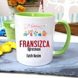 Andy Home Fransızca Öğretmenine Özel Öğretmenler Günü Hediyesi Kişiye Özel Kupa Bardak - 200 ml - Renkli