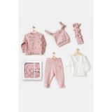 Andywawa 25040 Kız Bebek Pembe Puppy Gazelle 5 Li Hastane Çıkış Seti - 0 - 3 Ay