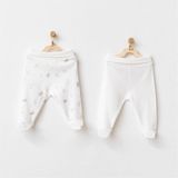 Andywawa 2'li The Zoo Balboa Bebek Pantolonu AC25264 Ekru 3-6 Ay
