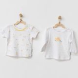 Andywawa AC21577 White Happy Chicky 2'li T-shirt