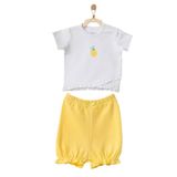 Andywawa AC21633R Kız Bebek Ananas Desenli Alt Üst Sarı Şort Takım