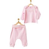 Andywawa AC21656RP Kız Bebek Pembe Organik 2'Li Alt Üst Takım Set