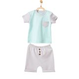 Andywawa AC21772R Erkek Bebek Mint Rengi Cepli Alt Üst Şort Takım