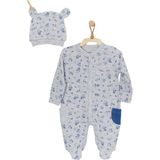 Andywawa AC22148REP Erkek Bebek Gri Desenli Romper Set Tulum Takımı