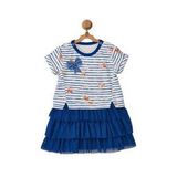 Andywawa AC22554 Flowers Anchors Lacivert Bebek Elbise