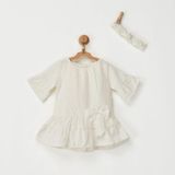 Andywawa AC22581 Stylısh Girl Bebek Elbise Set Ekru - 6 - 9 Ay