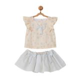 Andywawa Ac22755 Soft Trend Skırt Blouse 2'li Mint Bebek Takım