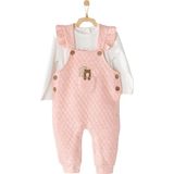 Andywawa AC23328 Pembe Kız Bebek Salopet Takım