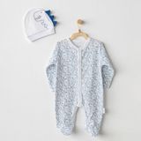 Andywawa AC23544 Navy Ptera Nodon Şapkalı Bebek Tulum Takımı