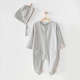 Andywawa AC23651 Gri Bebek Şapkalı Tulum