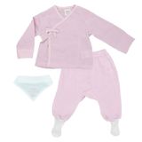 Andywawa AC23721 Baby Home Müslin Pembe 3'lü Zıbın Takım