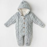 Andywawa AC24336 Knitwear Triko Kozmonot Grey Melange Bebek Tulumu