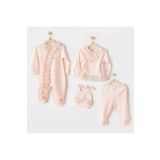 andywawa Ac25312 Newborn Chic Girl Tüllü 4'lü Hastane Çıkışı Salmon Hastane Çıkışları Kadın/Kız 3-6 AY SOMON