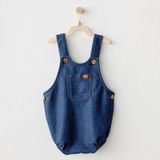 Andywawa AC25931 Romper Casual Bebek Tulum Indigo - İndigo