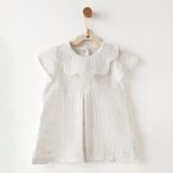 Andywawa AC26644 Baby Chic Kız Bebek Elbise Ekru