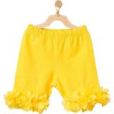 Andywawa Bebek Capri Kız Çocuk Sarı Çiçek Desenli Rahat Kesim Yazlık Şort - 3 - 6 Ay
