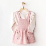 Andywawa Bebek Elbise Takim Puppy Gazelle Stil Pembe 1 - 3 Ay Özel Olay Silüet AC25054 AND2407