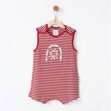 Andywawa Bebek Tulum Romper Bamboo Strıped ANW-AC26670 - Kırmızı - 9 - 12 Ay