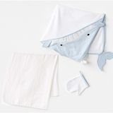 Andywawa Erkek Bebek 2li Havlu ve Muslin - Beyaz