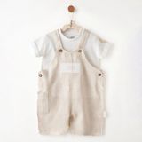 Andywawa Erkek Bebek Salopet Set ANW-AC26722 - Bej - 3 - 6 Ay