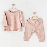 Andywawa Floral Baby 2'li Bebek Takımı AC24365 - Gül Kurusu - 0 - 3 Ay