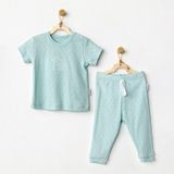 Andywawa Jacquard 2'li Kısa Kollu Bebek Takımı AC24709 Yeşil 0-3 Ay