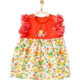 Andywawa Kız Bebek Çiçek Motifli Kolları Tüllü Elbise AC21835R - 3-6 Ay - Turuncu