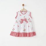 Andywawa Kız Bebek Elbise Dress Cherry Chatty ANW-AC26688 - 3 - 6 Ay - Ekru