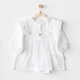 Andywawa Kız Bebek Elbise Dress Magical Butterfly Muslin AC25585 - Beyaz - 1 - 3 Ay