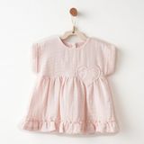 Andywawa Kız Bebek Elbise Dress Muslin ANW-AC26620 - 12 - 18 Ay - Pembe