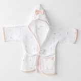 Andywawa Kız Bebek Müslin Bornoz - Andywawa - Ecru - 24-36 Ay - AC25519-ECRU-24-36 Ay - 3 - 12 Ay - Beyaz - Pembe