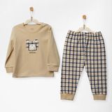 Andywawa Little Dreamers Erkek Bebek Pijama Takımı AC27148 - 9 - 12 Ay - Bej