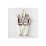 Andywawa Little Man Bebek Tulumu AC24403 - Bej - 6 - 9 Ay