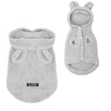 Anelekor Paskalya Köpeği Kıyafeti Tavşan Kulakları Kedi Hoodies Küçük Köpek için Polar Köpek Giysileri Sıcak Köpek Sweatshirt Paskalya evcil hayvan Kostüm Kediler Köpekler için (XX-Large, Gri)…