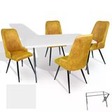 Anemon - Çırağan Masa Takımı (Werzalit, Allzalit, Vermodin Tabla 80X120) - (Beyaz - Sarı)