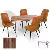 Anemon - Çırağan Masa Takımı (Werzalit, Allzalit, Vermodin Tabla 80X120) - (Indıana Wood - Kiremit)