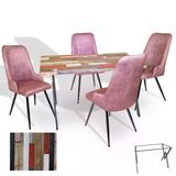 Anemon - Çırağan Masa Takımı (Werzalit, Allzalit, Vermodin Tabla 80X120) - (Red Wood - Pembe)