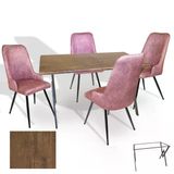 Anemon - Çırağan Masa Takımı (Werzalit, Allzalit, Vermodin Tabla 80X120) - Rustic Dark - Pembe)