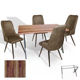 Anemon - Çırağan Masa Takımı (Werzalit, Allzalit, Vermodin Tabla 80X140) - (Indıana Wood - Kahve)