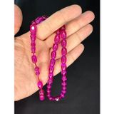 Anemore Collection ATEŞ KEHRİBAR TESBİH ZAR BENZETME KAPSÜL KESİM MOR RENK 12MMX8MM T-803