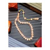 Anemore Collection Çubuk Kehribar Tesbih Açık Pembe-Beyaz Tekerlek Kesim