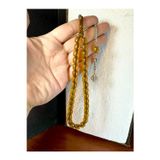 Anemore Collection ÇUBUK KEHRİBAR TESBİH SARI-BAL RENKLİ KAPSÜL KESİM T-188