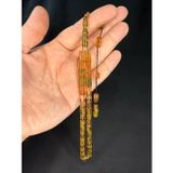Anemore Collection ERKAN ÇUBUKÇU USTA İŞİ ATEŞ KEHRİBAR TESBİH KESME KESİM SARI BEJ RENK 10MMX6,5MM T-785
