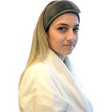 Anera Towel Saç Bandı %100 Pamuklu Havlu Makyaj Bandı Sporcu Saç Ter Bandı - Standart - Antrasit