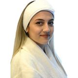 Anera Towel Saç Bandı %100 Pamuklu Havlu Makyaj Bandı Sporcu Saç Ter Bandı - Standart - Beyaz