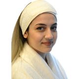 Anera Towel Saç Bandı %100 Pamuklu Havlu Makyaj Bandı Sporcu Saç Ter Bandı - Standart - Ekru