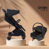 Anex Air-X Kabin Boy Bebek Arabası | Anex Cosmo Oto Koltuğu Dahil Tek Elle Katlanan Travel Sistem - Siyah