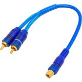 Anfi Y Rca Kablo 1 Dişi 2 Erkek 25 Cm Silikon Mavi Kablo